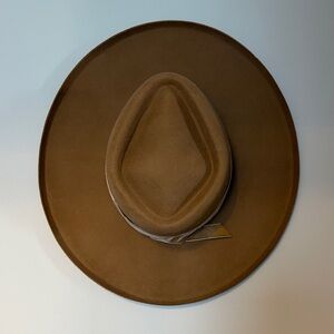 Lack Of Color Wide Brim Wool Fedora in Brown